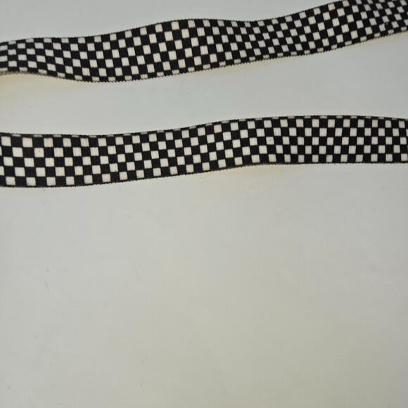Vintage Boys Black and White Checkered Suspenders Adjustable 20" to 30" Clips - Picture 6 of 10